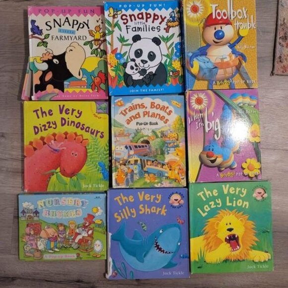 9 toddler pop up books. various conditions. some pop ups are broken and some mis - Picture 1 of 10